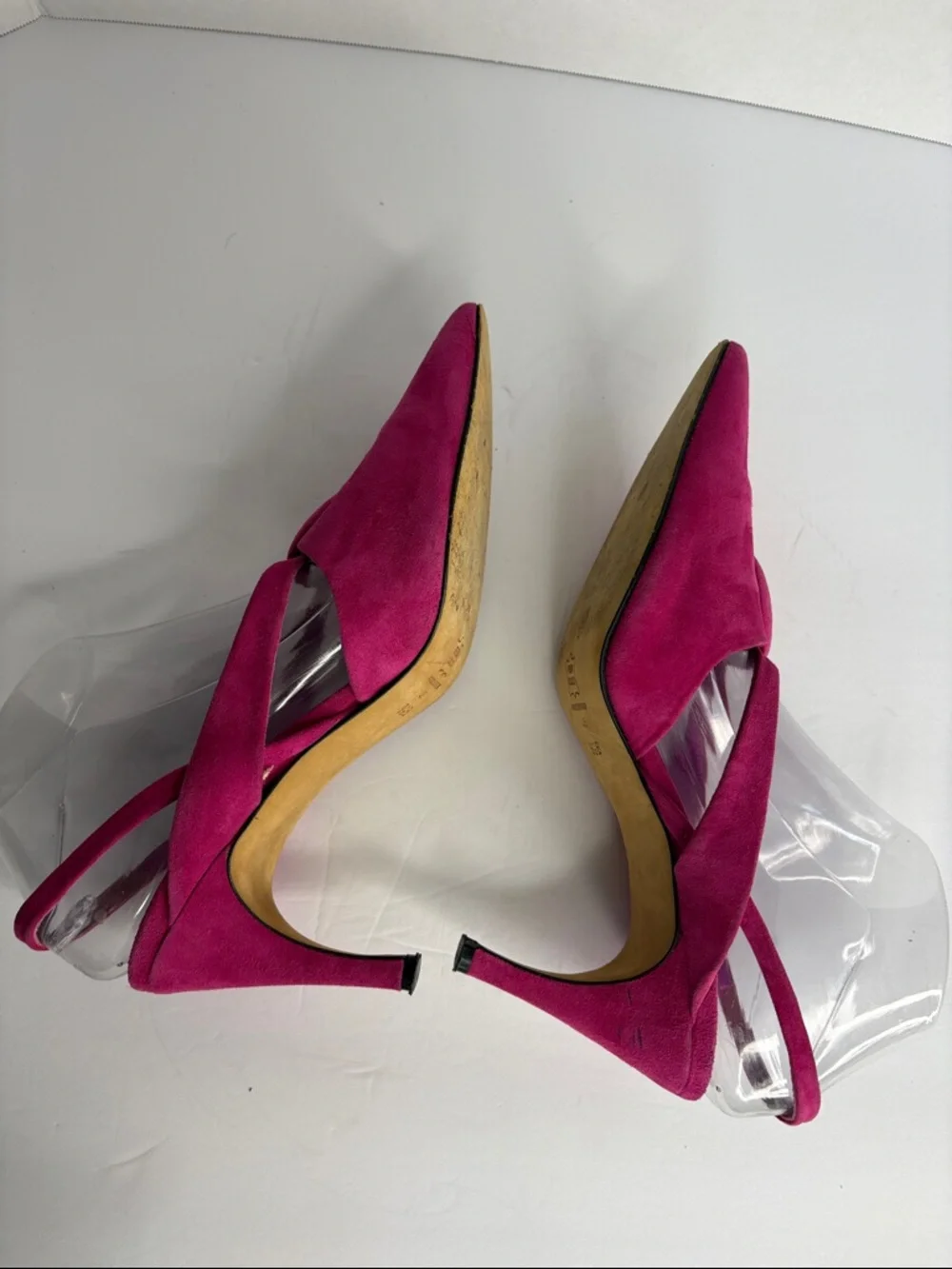 Via Spiga Women’s Fuchsia Suede Pointed-Toe Slingback Heels